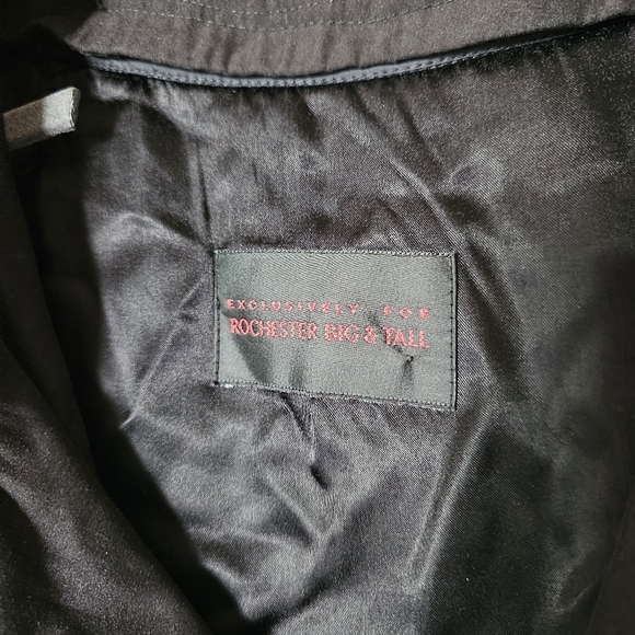Rochester Big & Tall black preppy wool removable liner trench coat Size 3XB - Picture 6 of 8